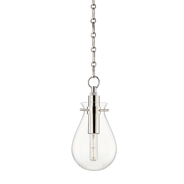 Ivy Steel 1 Light Small Pendant Polished Nickel | Outlet