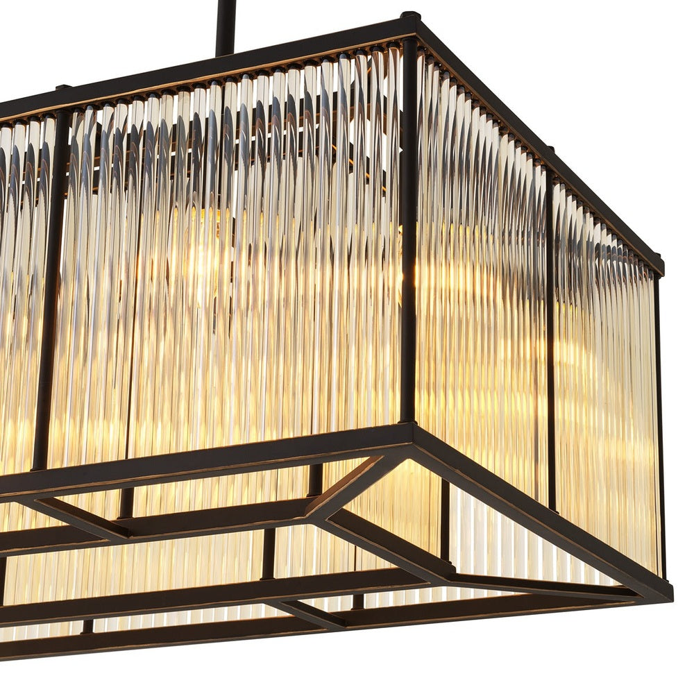 Bernadi Rectangular Chandelier - Bronze Highlight