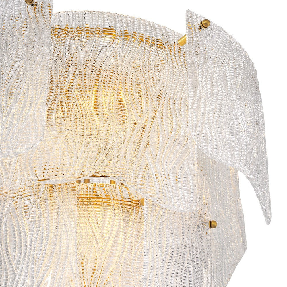 Asinara Small Chandelier - Clear Textured Glass
