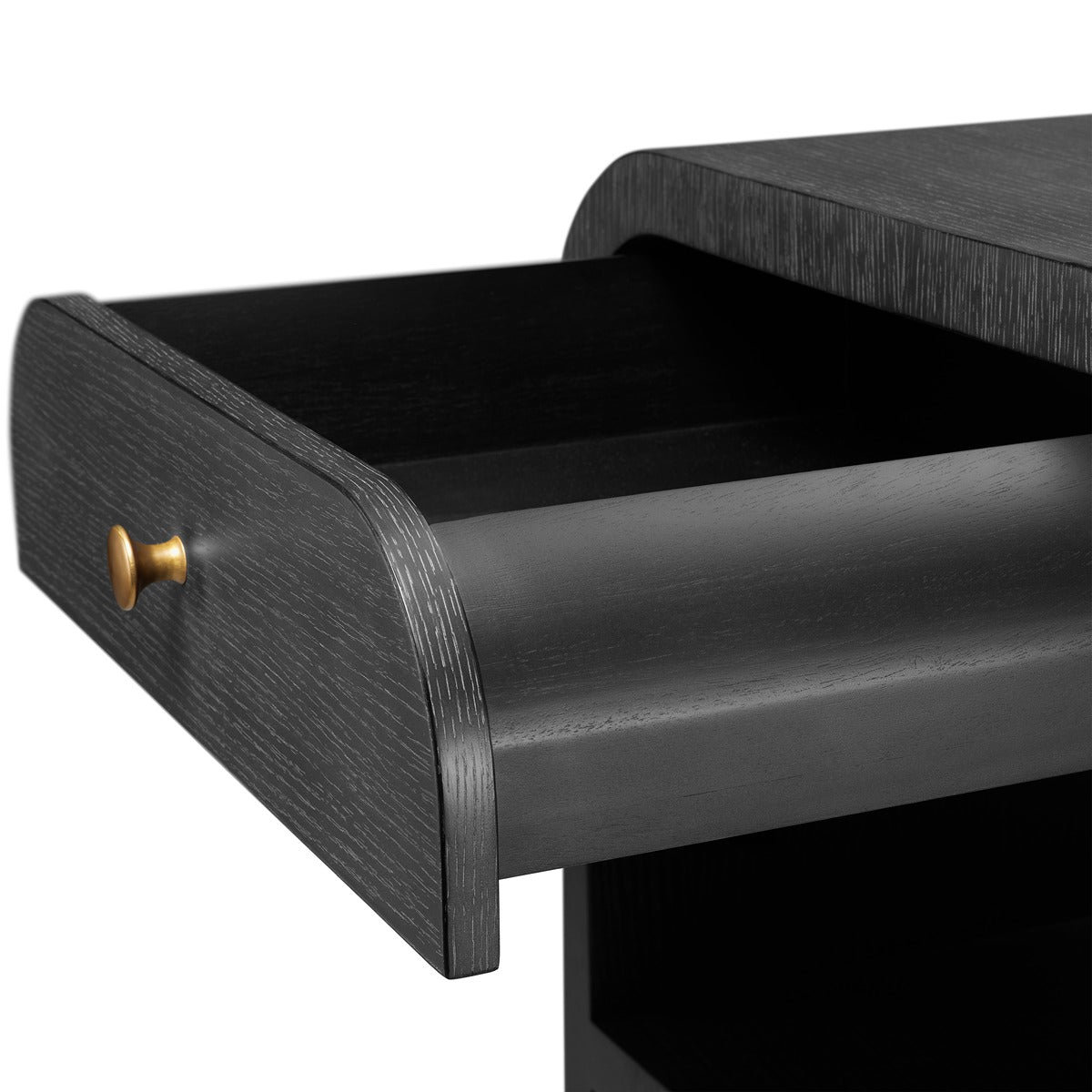 Rhodes Bedside Table - Charcoal Grey Oak Veneer