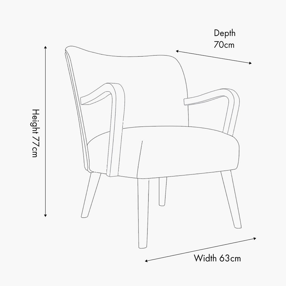 Solarno Teddy Fabric & Rubber Wood Occasional Chair - Taupe