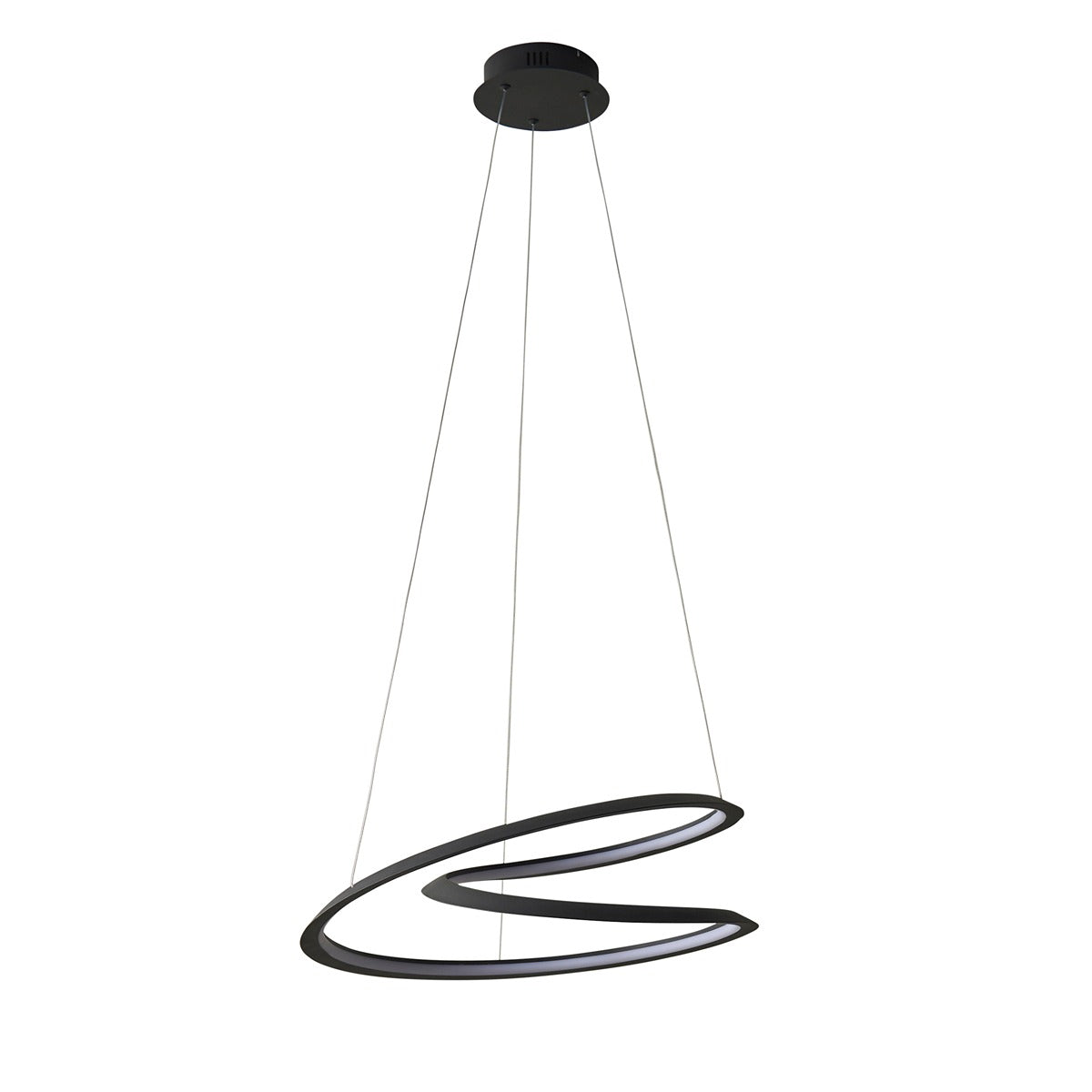 Staten Hanging Curved Pendant Light - Black