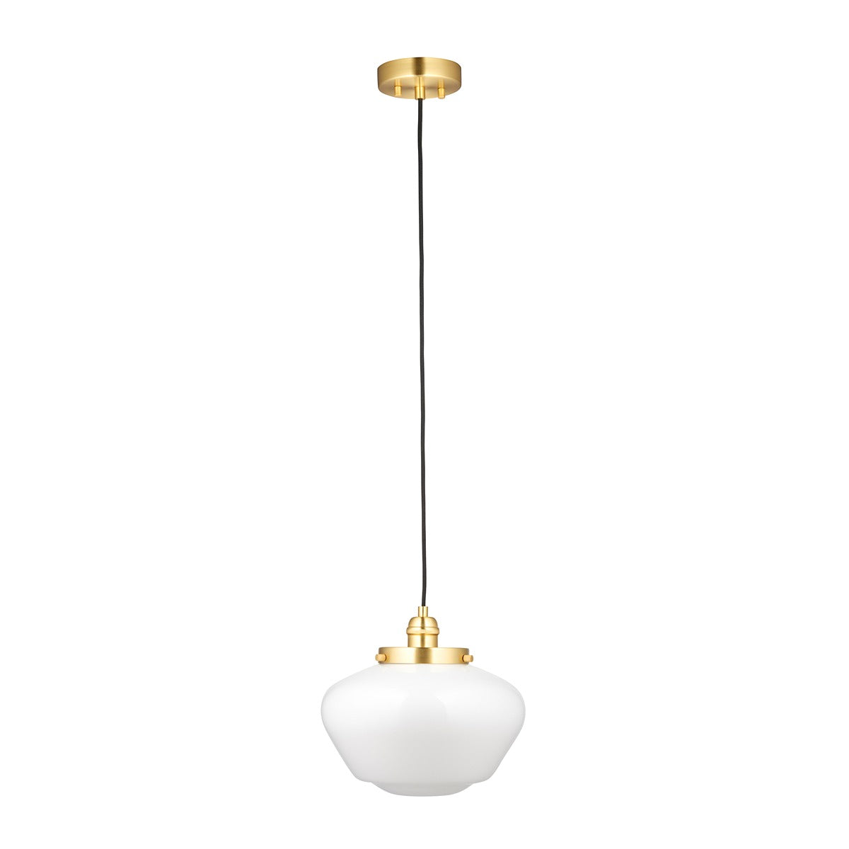 Chelsey 1 Light Pendant Light - Brass & Opal Glass