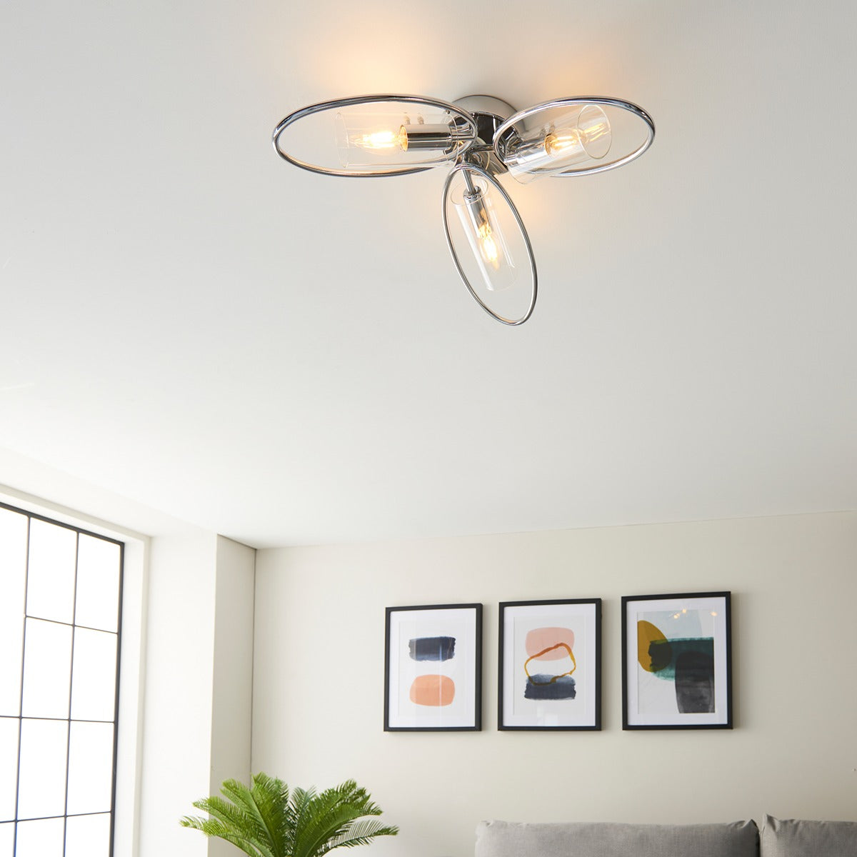 Amari 3 Ceiling Light - Chrome