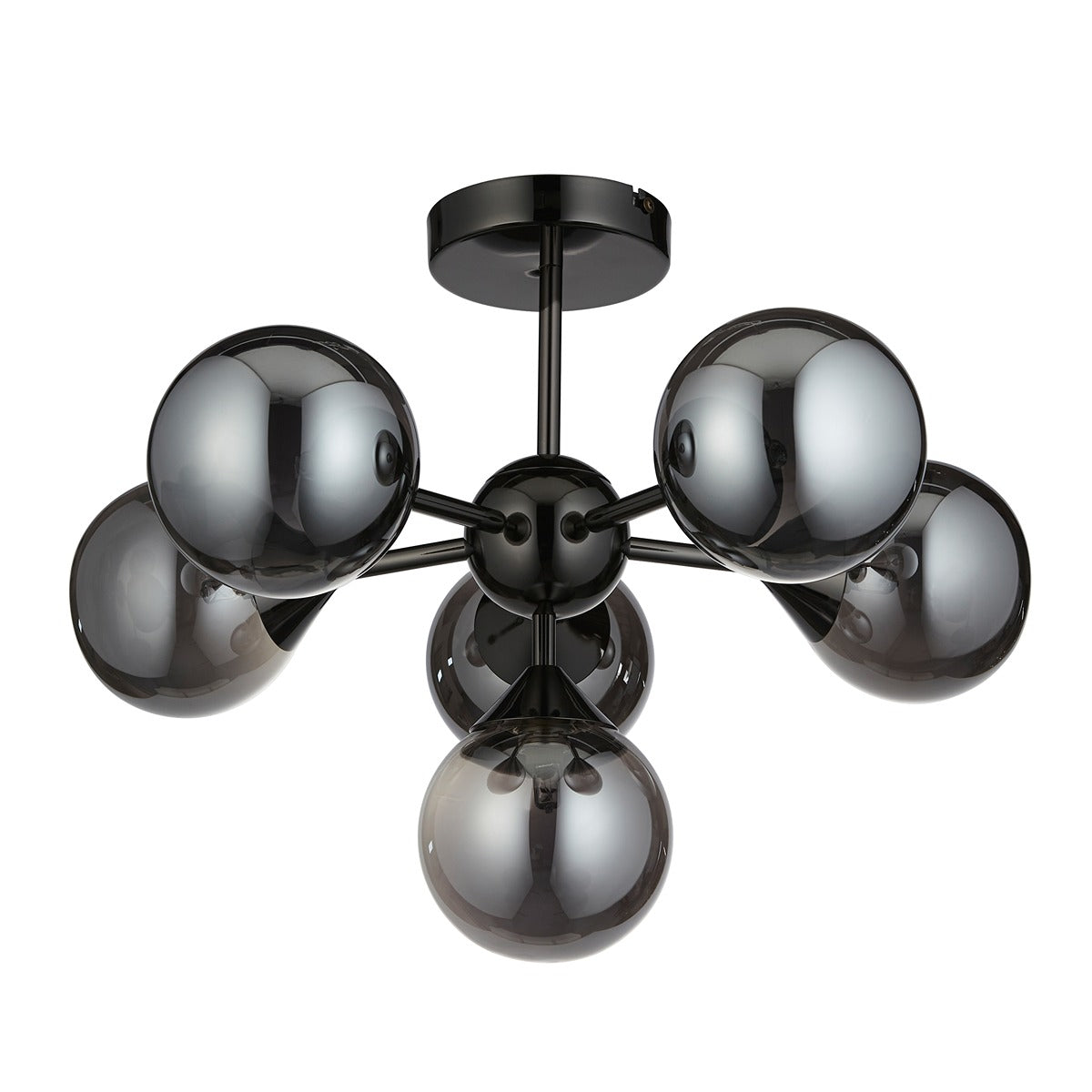 Oscar 6 Ceiling Light - Smoked Black & Chrome