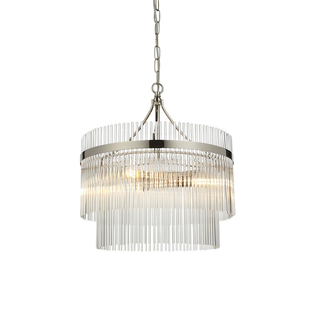 Marietta Glass 3 Pendant Light - Bright Nickel