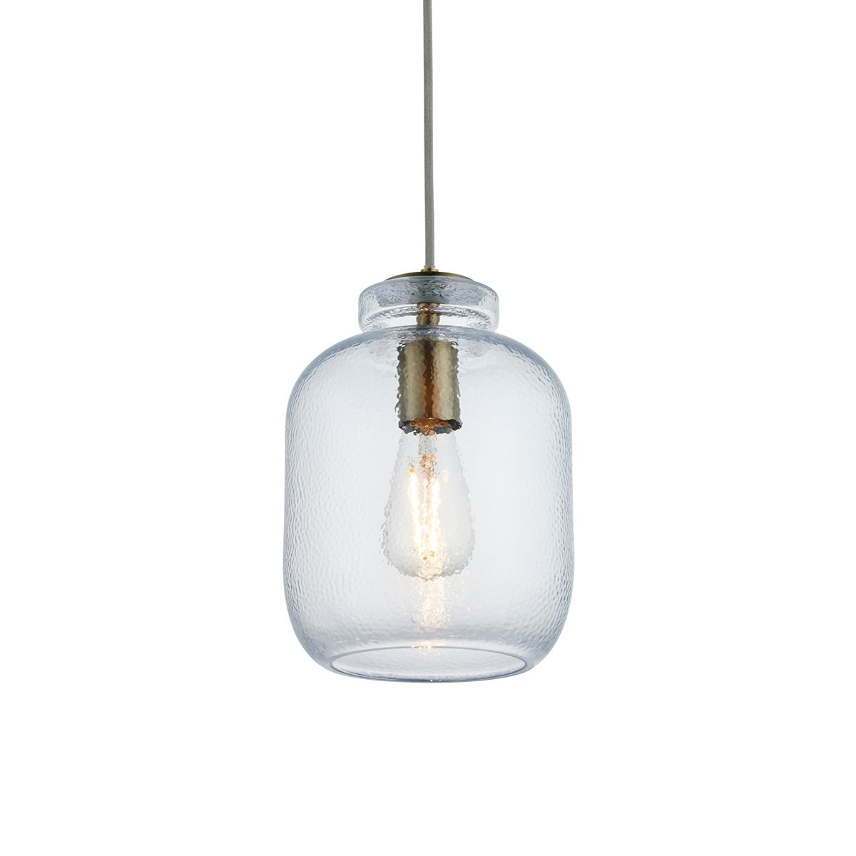 Lyra Glass Pendant Light - Antique Brass