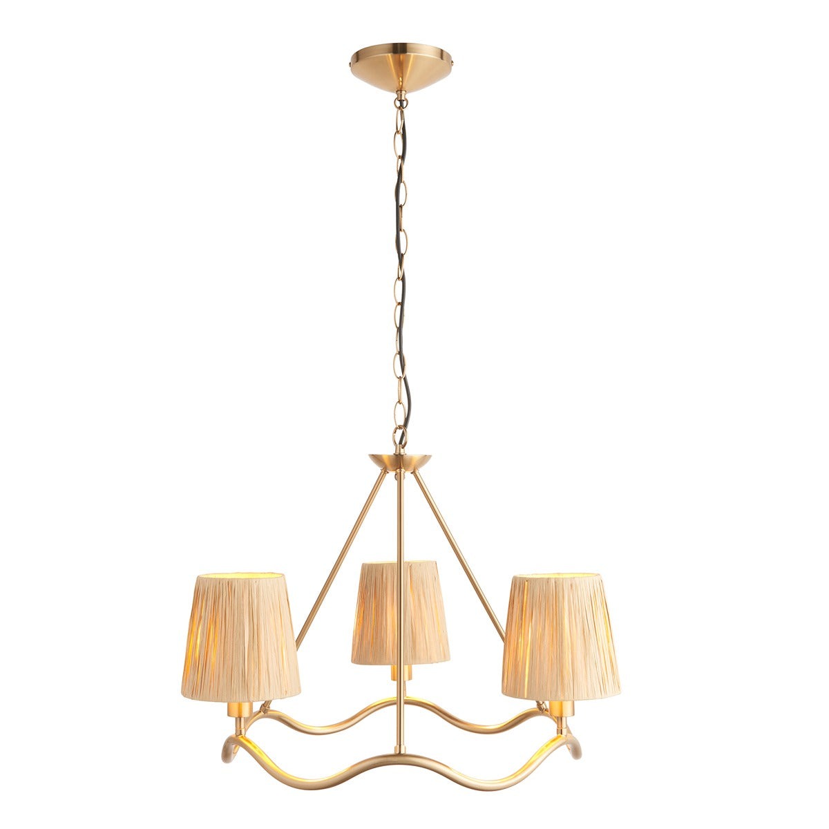 Wave 3 Pendant Light - Brushed Aged Brass