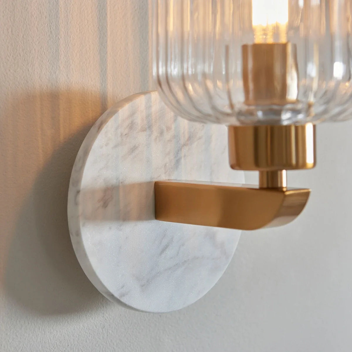 Travi Volakas Marble Ribbed Wall Light - White