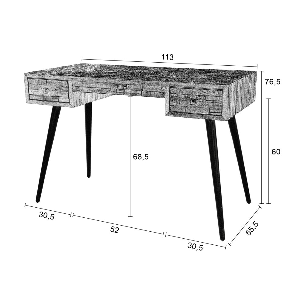 Lee Desk Table - Brown