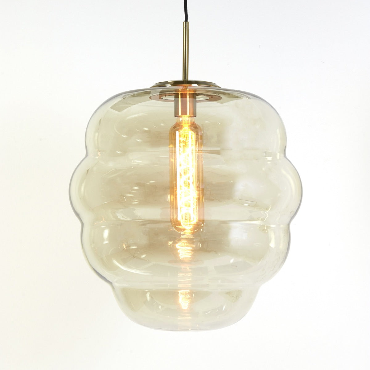 Misty Pendant Light - Gold & Amber