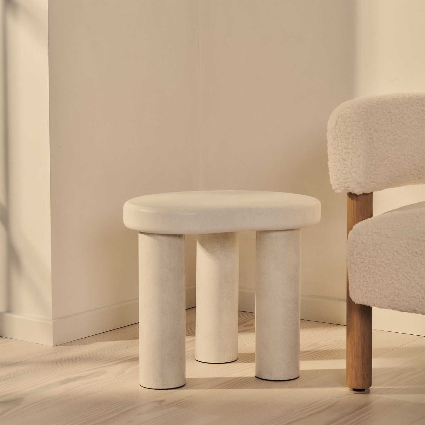 Savanna - Concrete Irregular Wooden Side Table