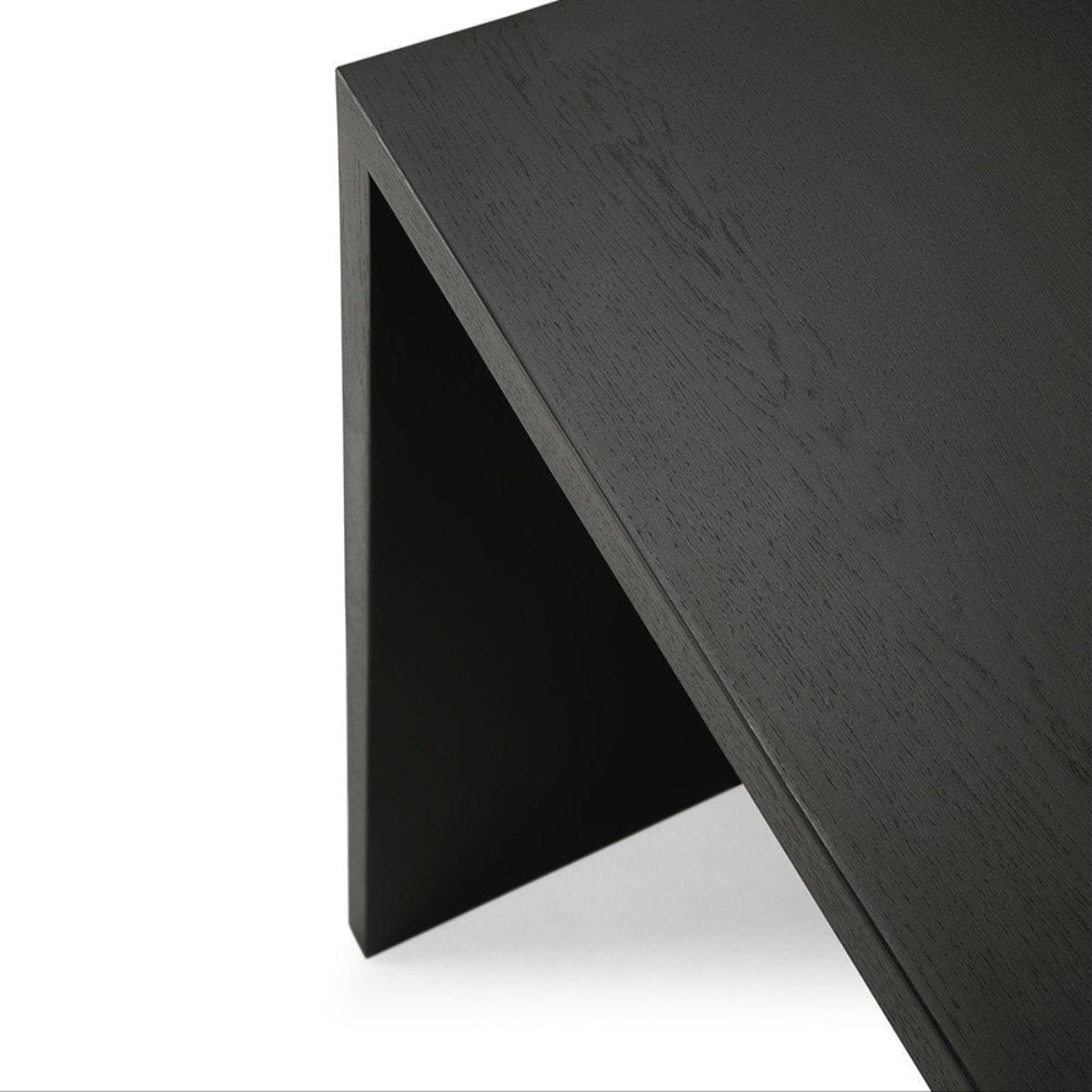 U Rectangular Desk with Cable Management - Varnished Black Oak