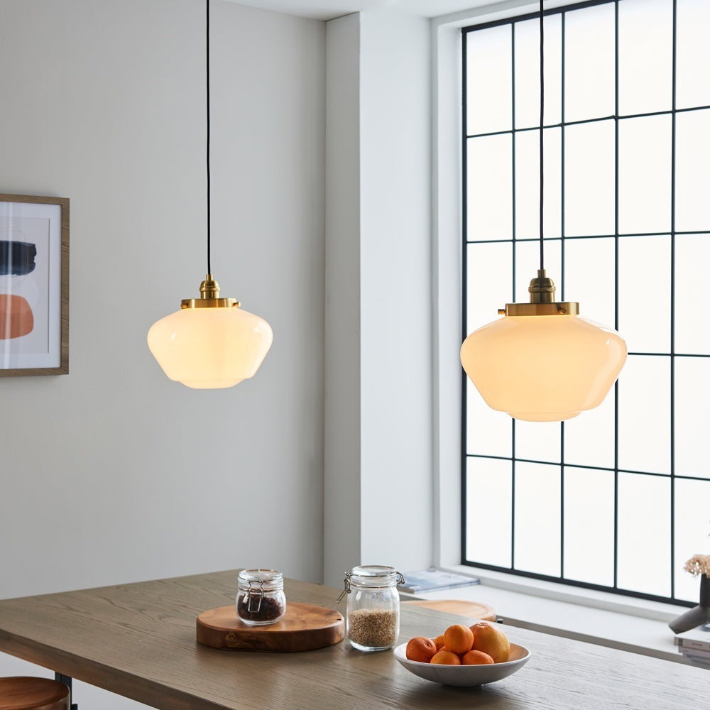 Isabella Pendant Light - Brass & Opal Glass