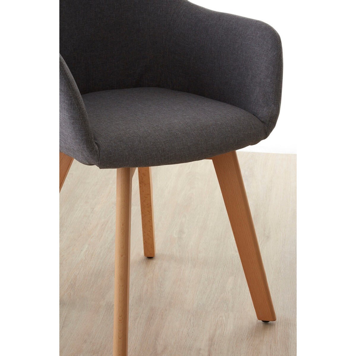 Stockholm Fabric Chair - Grey & Wood Legs