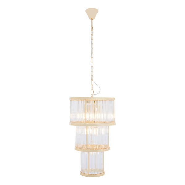 Salsa 3 Tier Drum Chandelier - Gold Finish