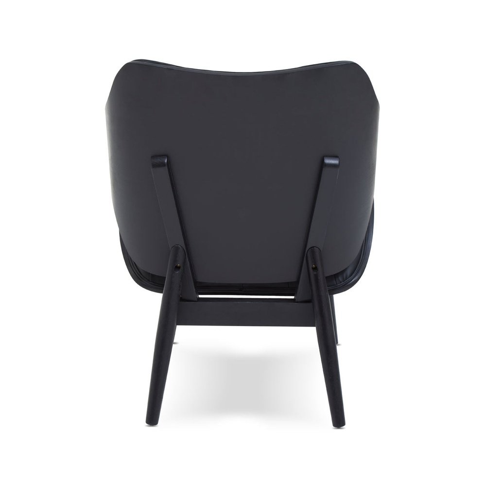 Violet Accent Chair - Faux Black Leather