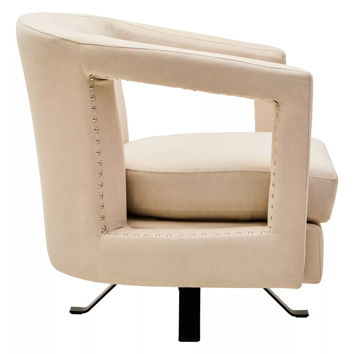 Hestia Velvet Swivel Chair - Beige