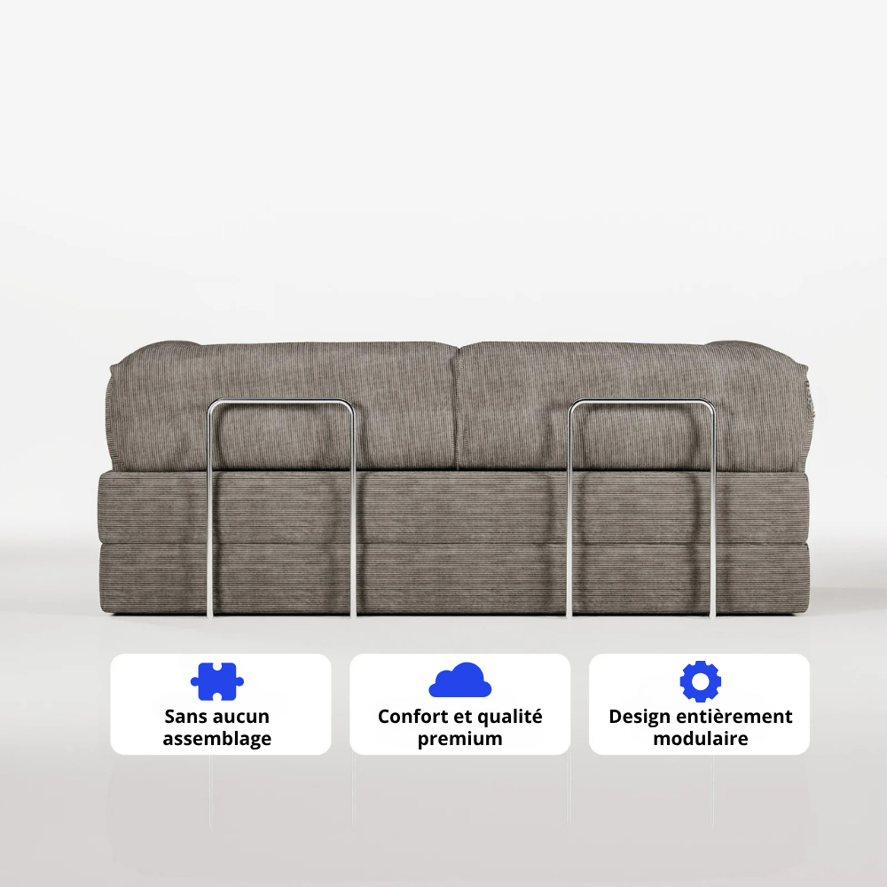 Nubo Compressed Gray Deep Tone Sofa - Same compact design, stylish appearance.