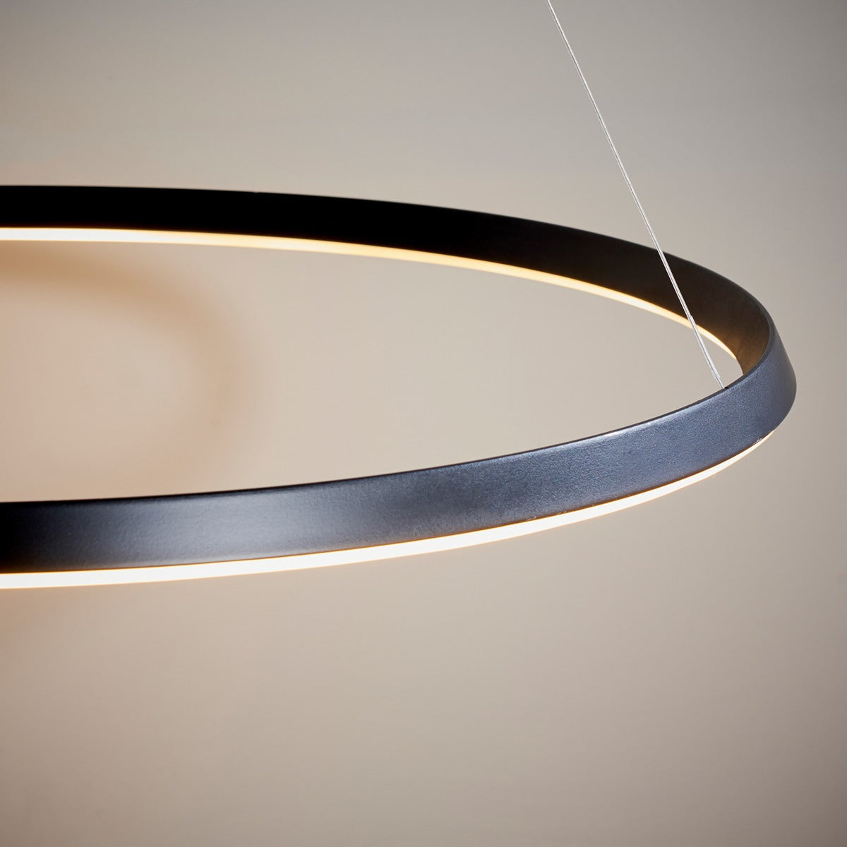 Staten Hanging Circle Pendant Light - Black