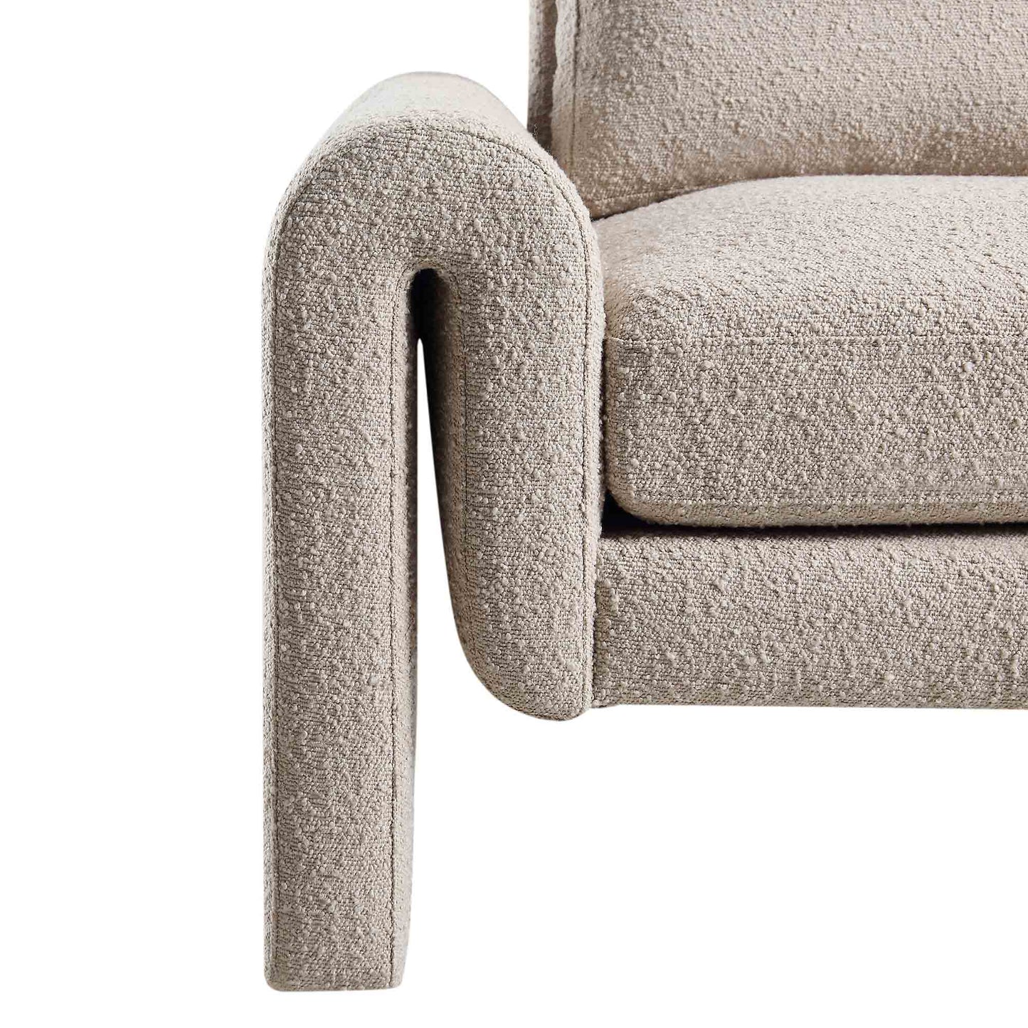 Hampstead Taupe Boucle Curved Armchair