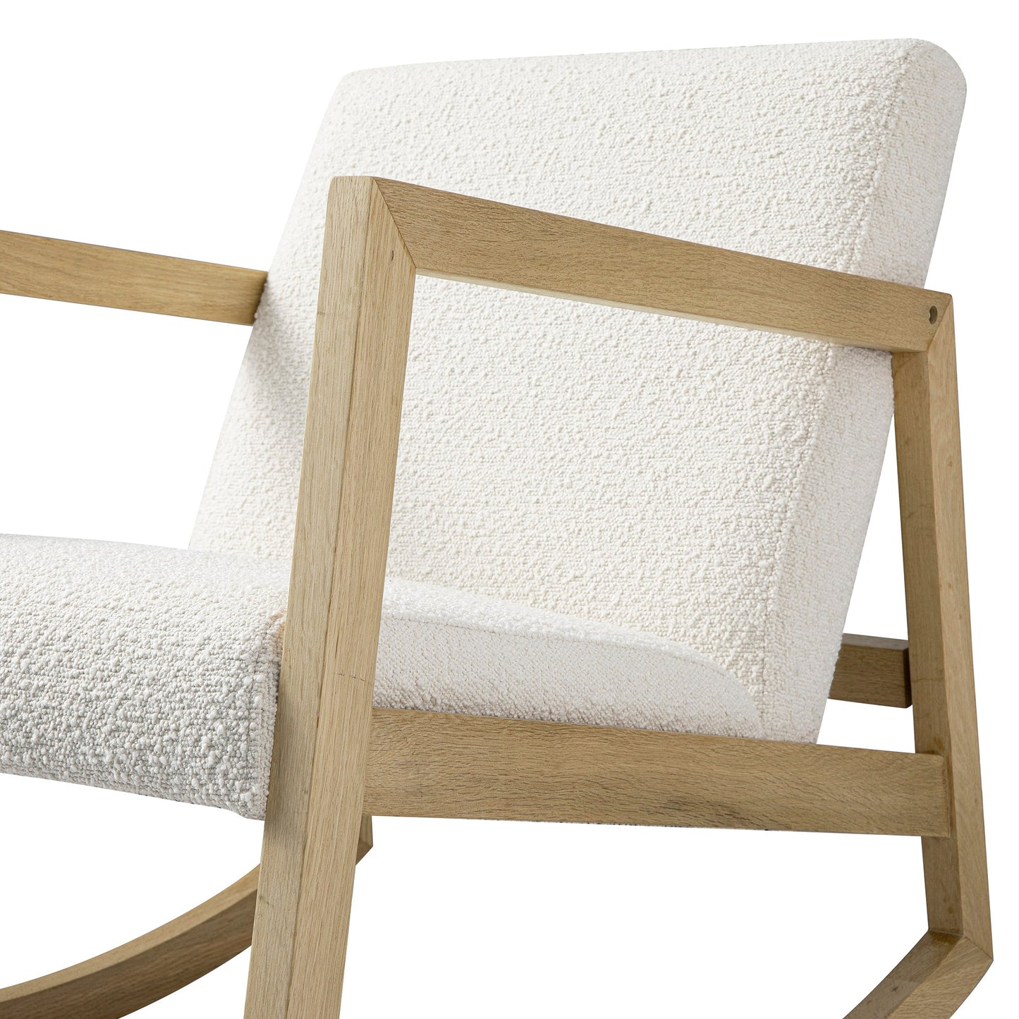 Fyne Ecru Boucle Rocking Natural Oak Armchair