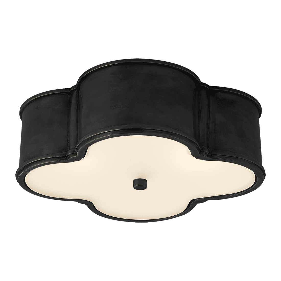 Basil 17" Flush Mount - Gun Metal with Frosted Glass