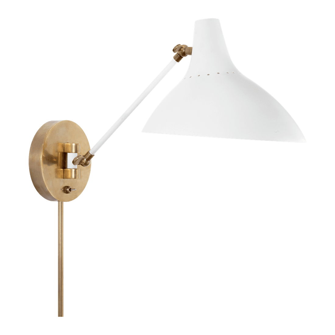 Charlton Wall Light - White & Antique Brass