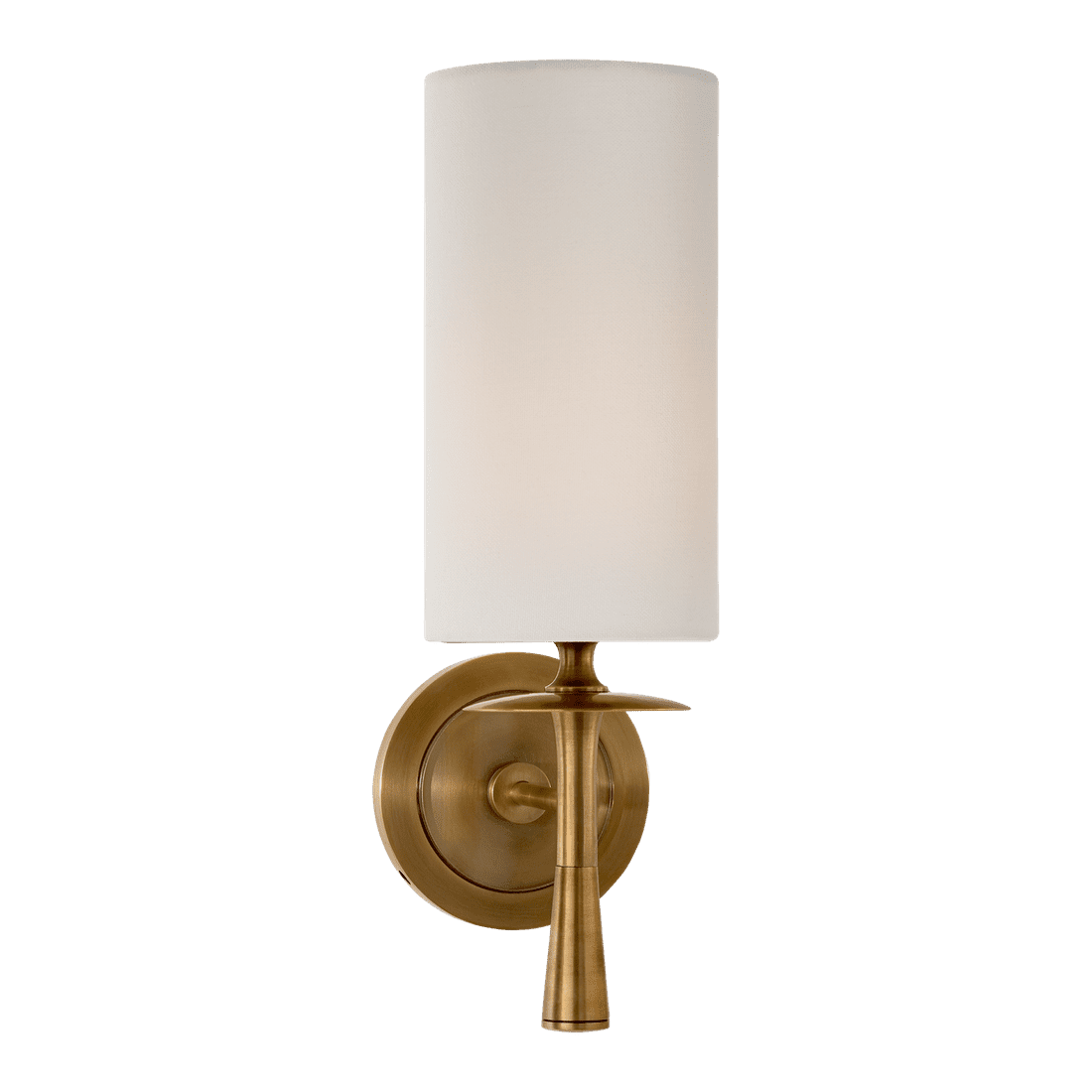Drunmore Single Sconce - Antique Brass with Linen Shade