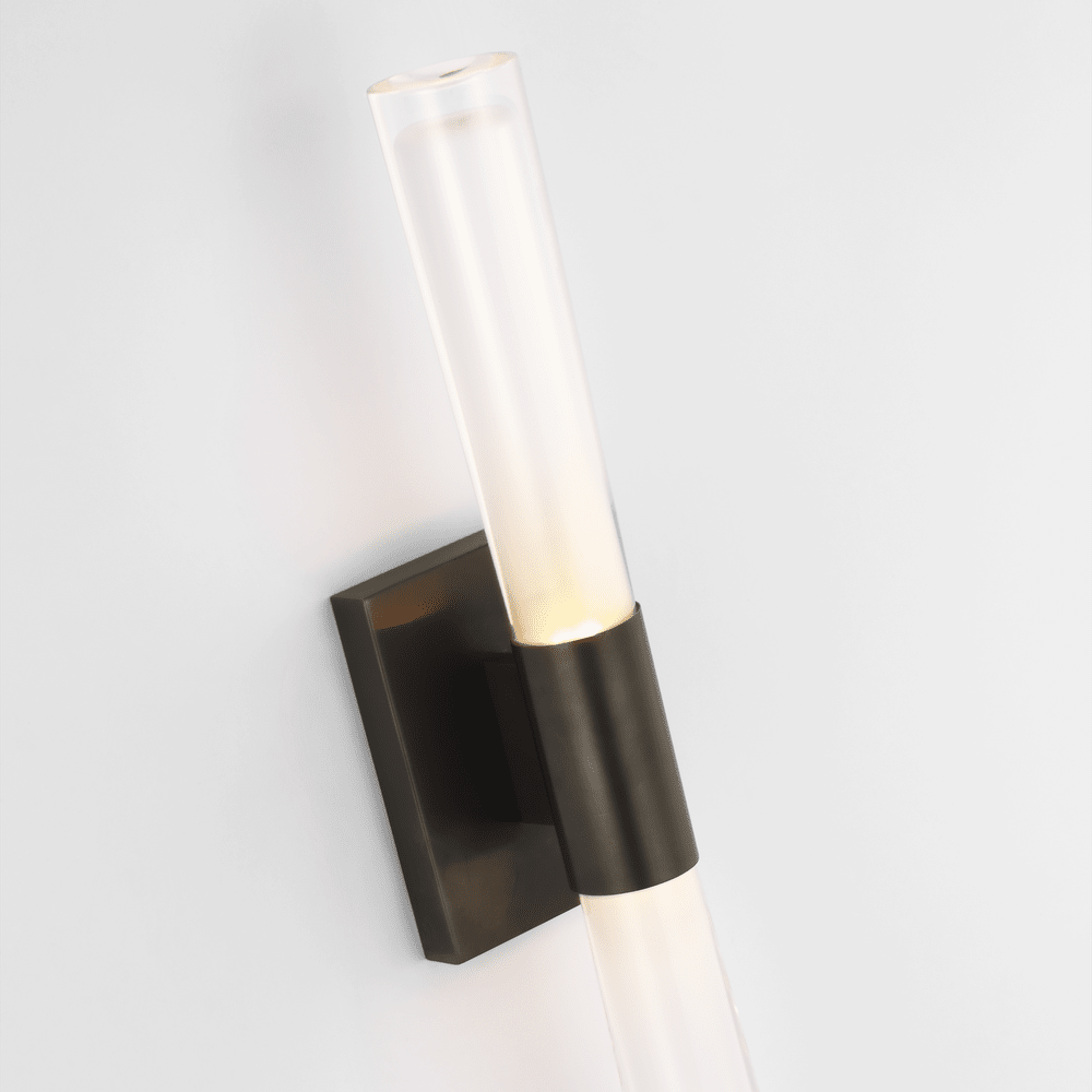 Brenta Single Sconce - Bronze with White Glass