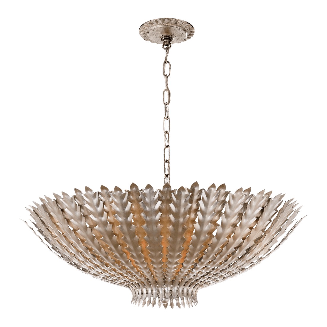 Hampton Medium Chandelier - Burnished Silver Leaf