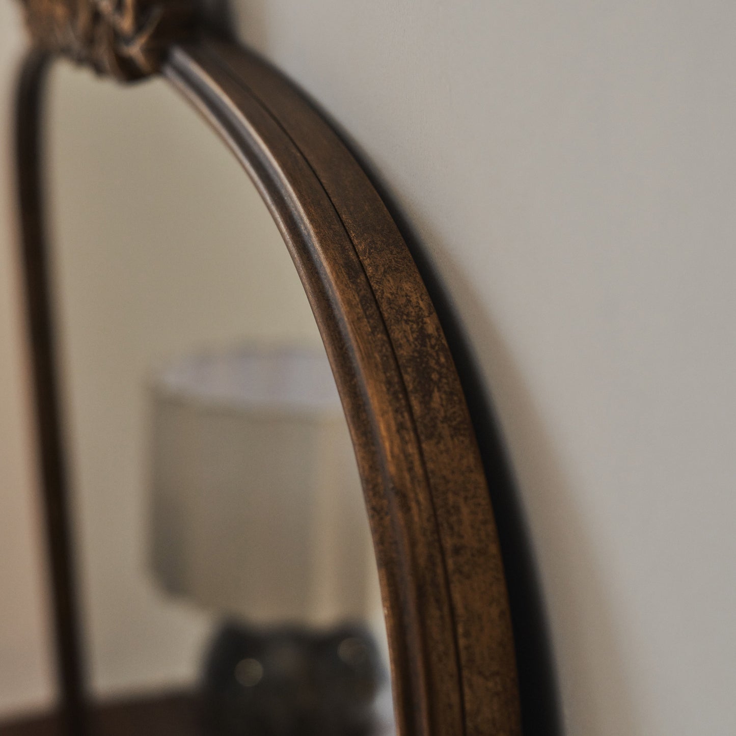 Amelia - Gold Arched Metal Overmantle Mirror 100cm x 87cm