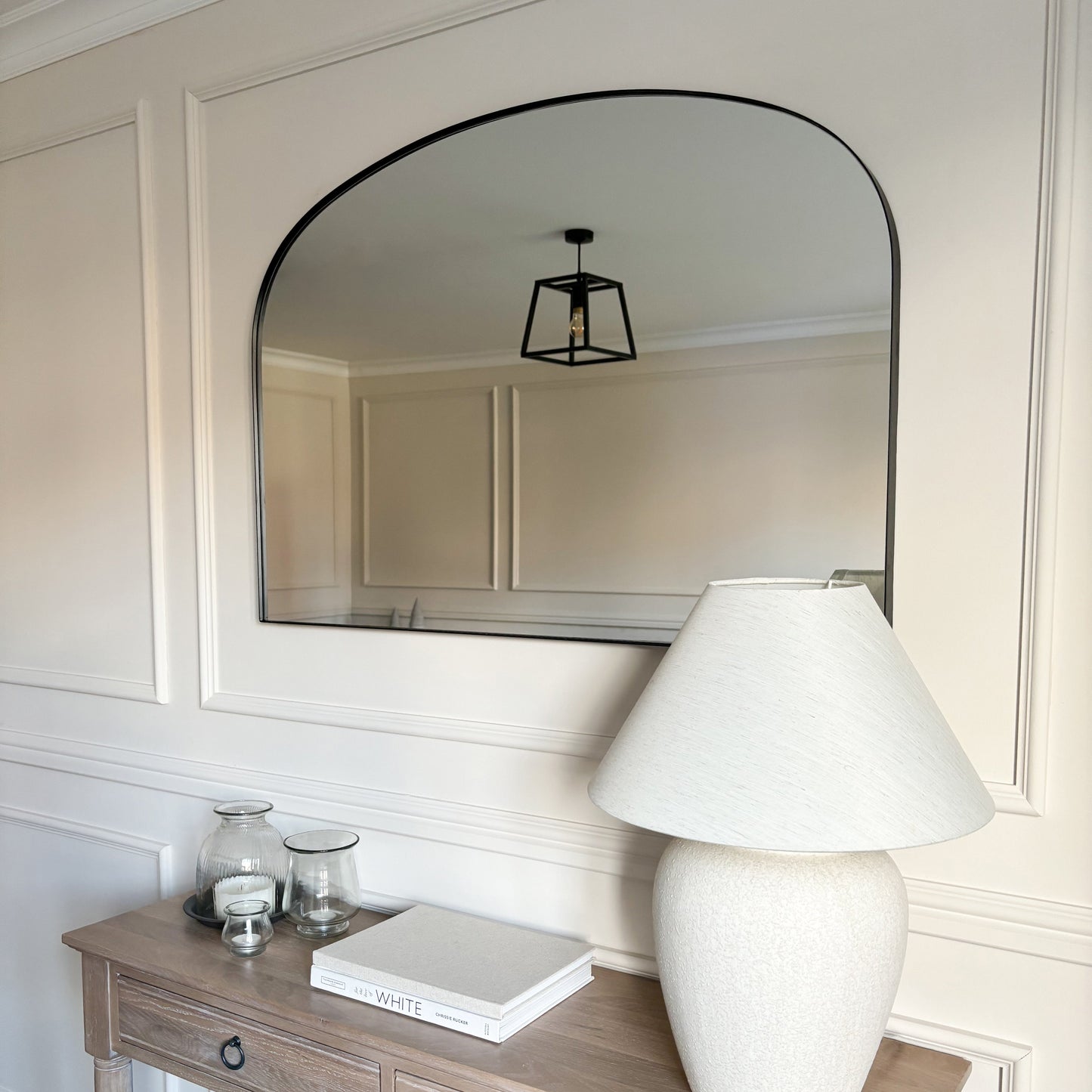 Aria - Black Metal Overmantle Wall Mirror 100cm x 70cm