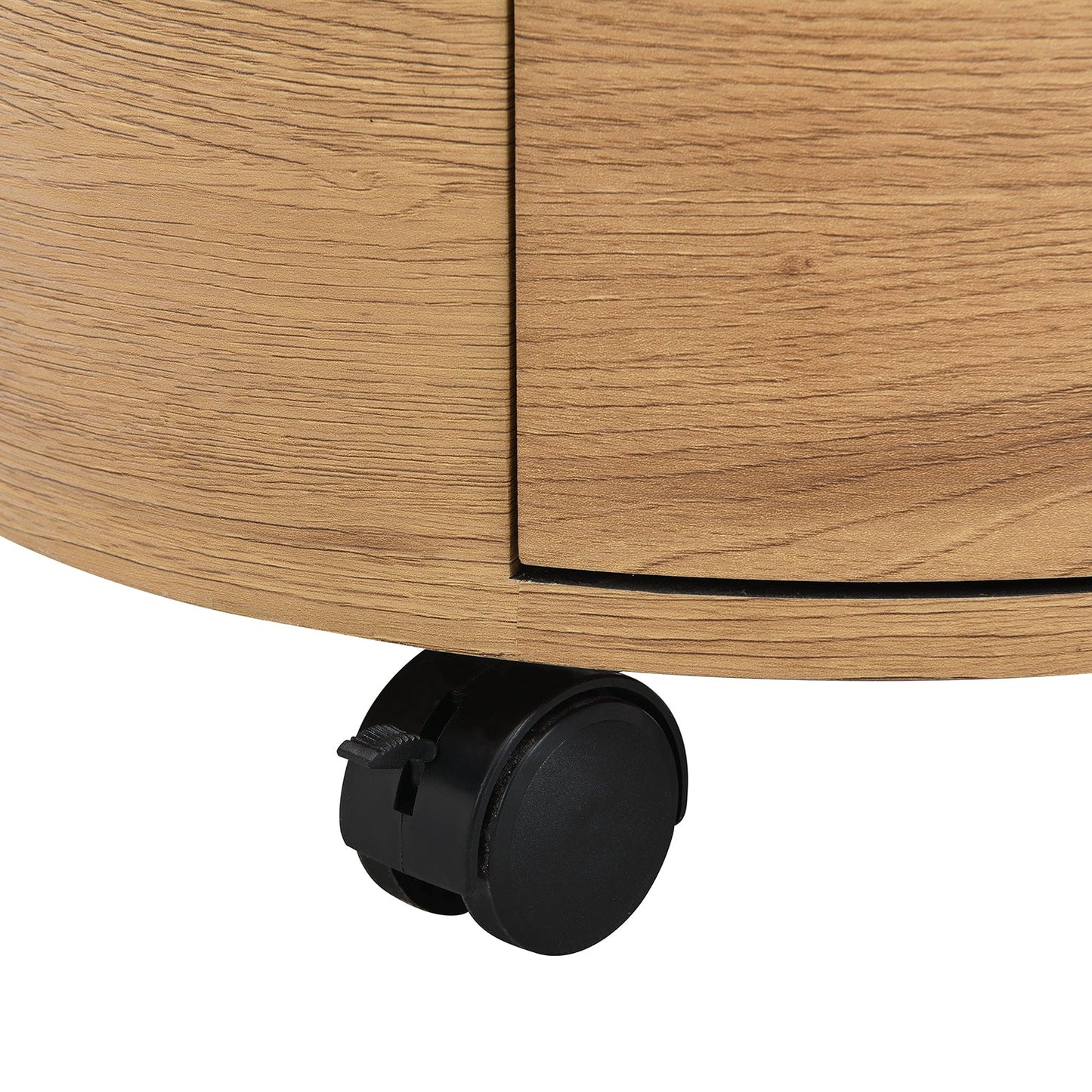 DOLIO Drum Chest Bedside Table, Barrel Side Table with Drawers Oak 2 Drawer