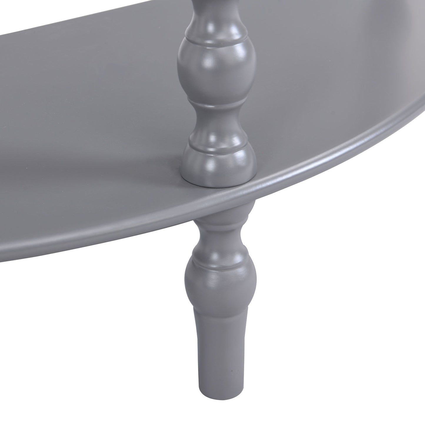 Aldwinke Dark Grey Bobbin Demilune Console Table