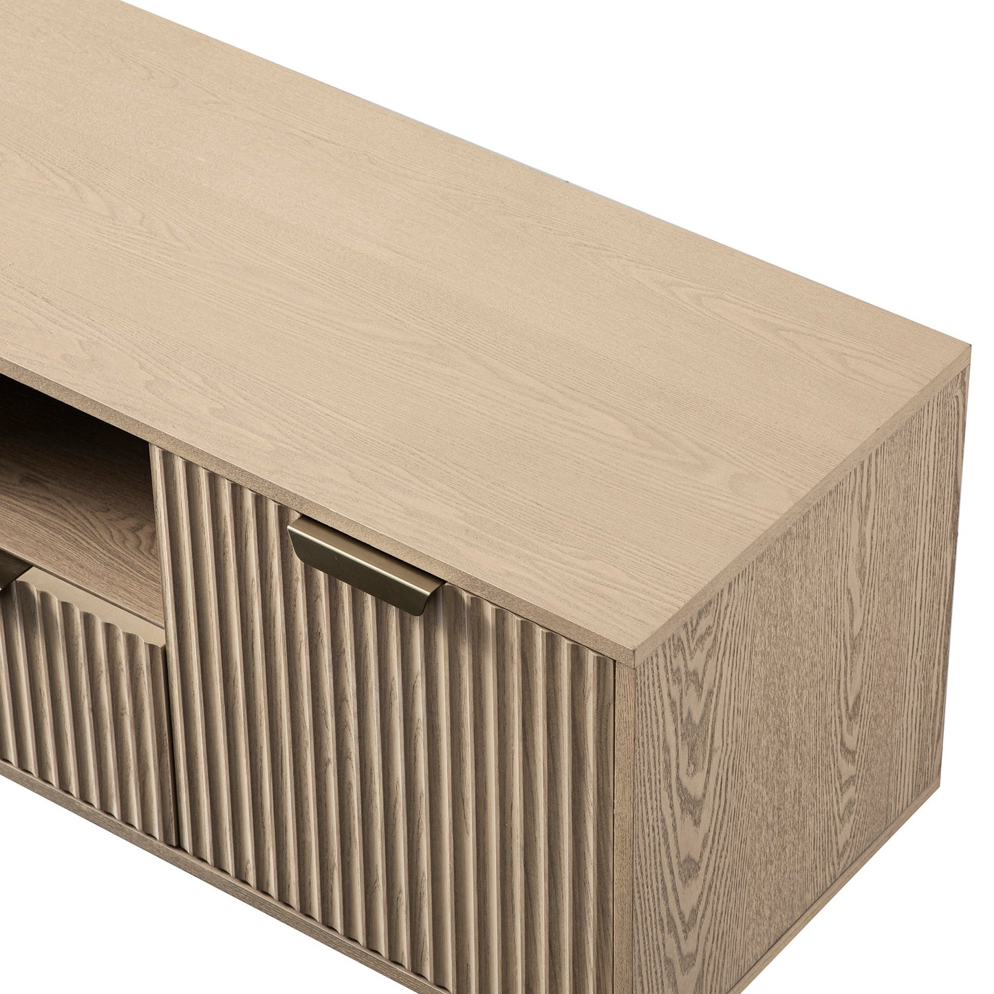 Richmond Ridged 120cm Wide TV Media Unit, Light Ash