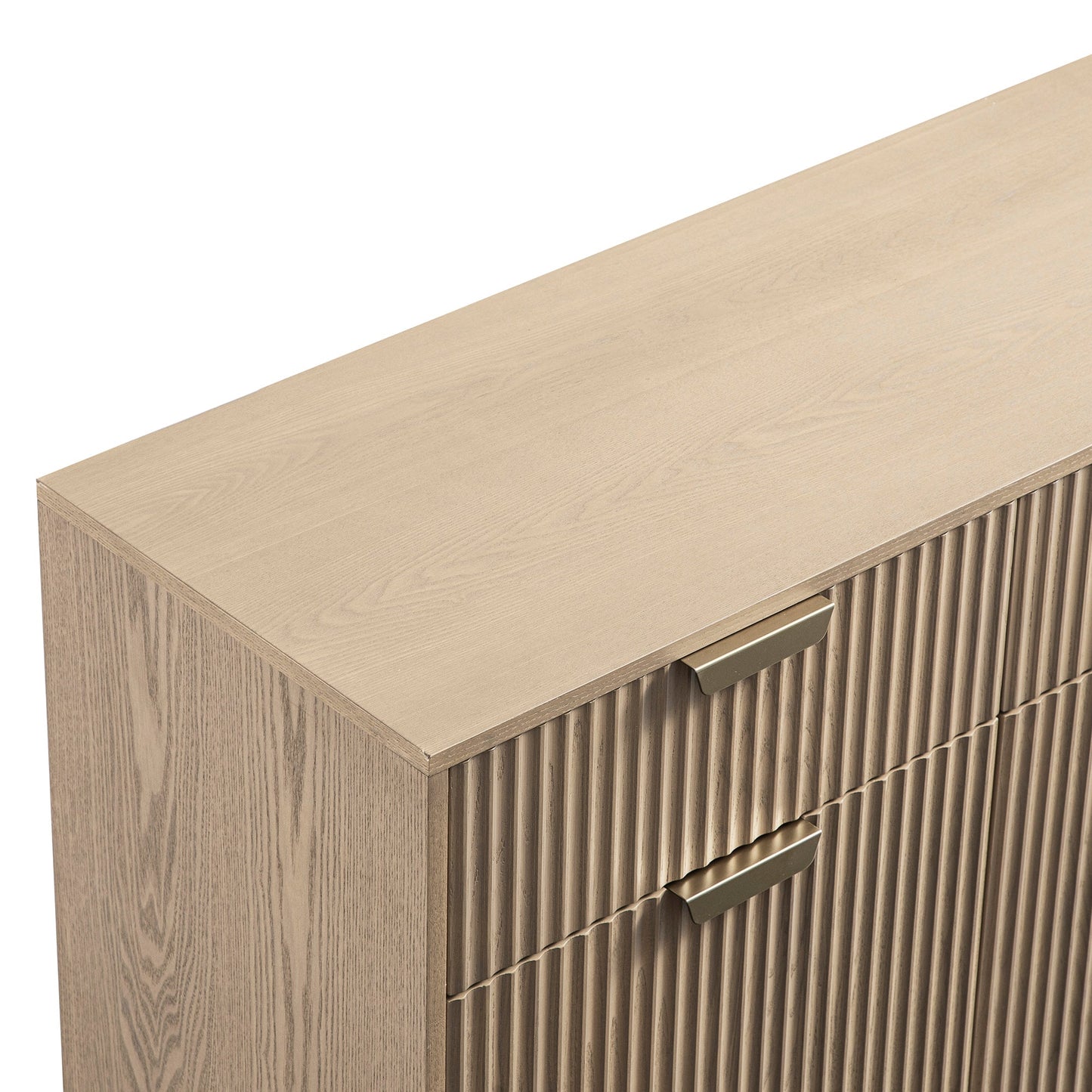 Richmond Ridged 2-Door Cabinet with Drawers, Light Ash