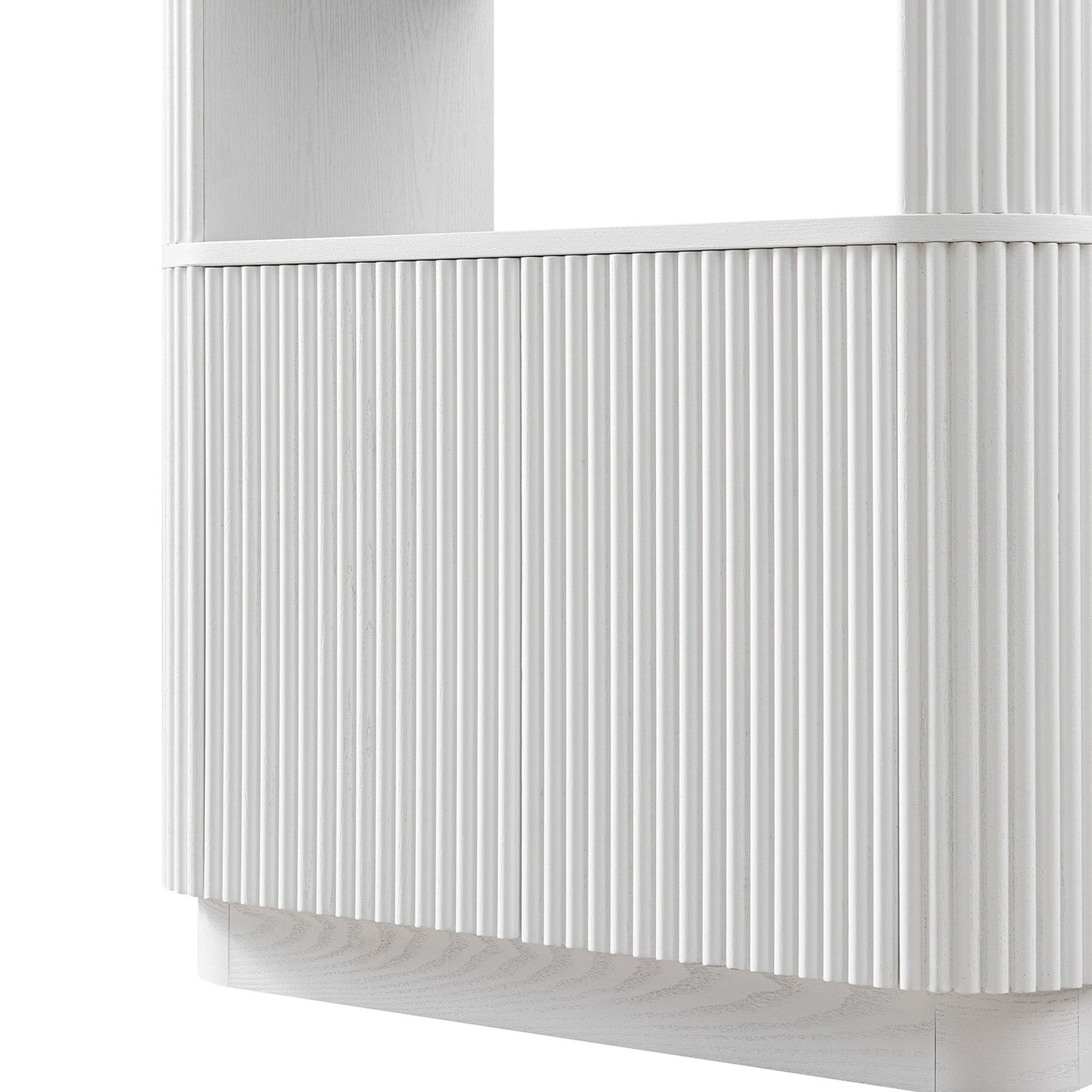 Maru Bookcase with Cabinet, Washed White