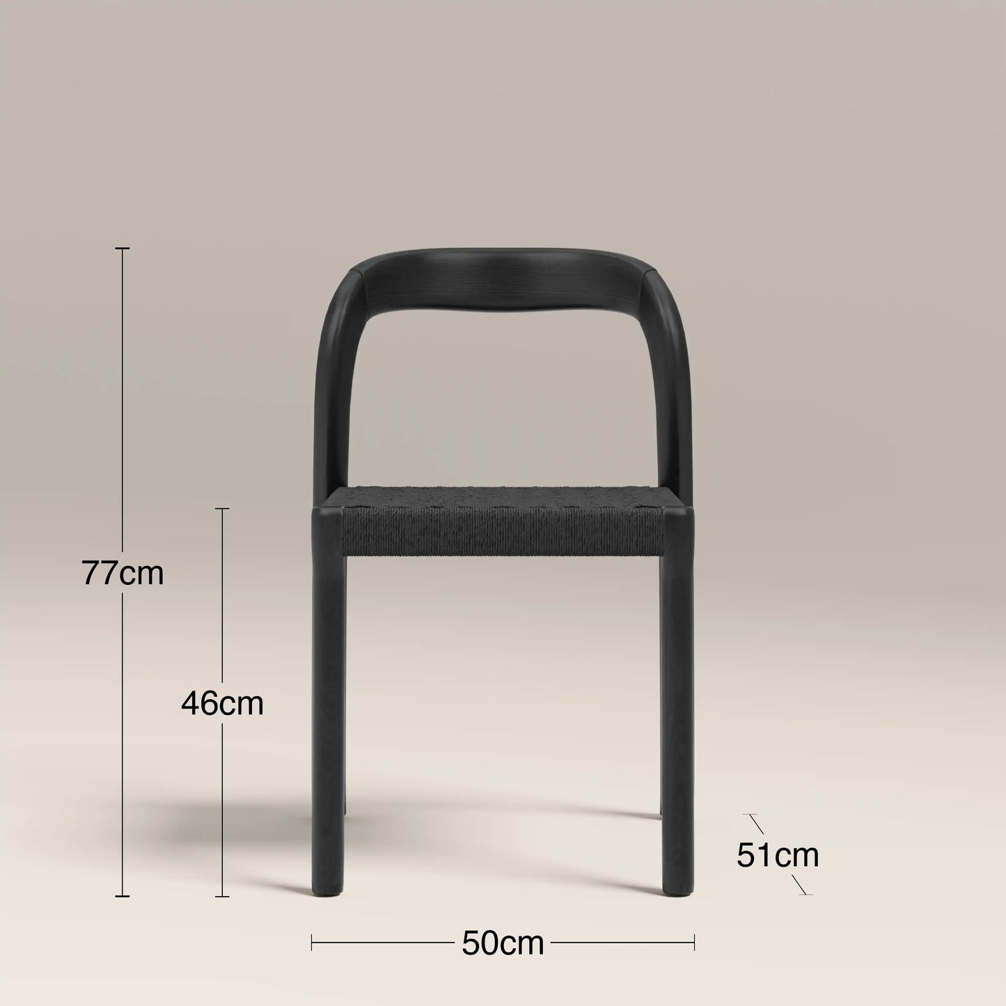 Madeleine Stackable Wooden Dining Chair | Black Weave & Black