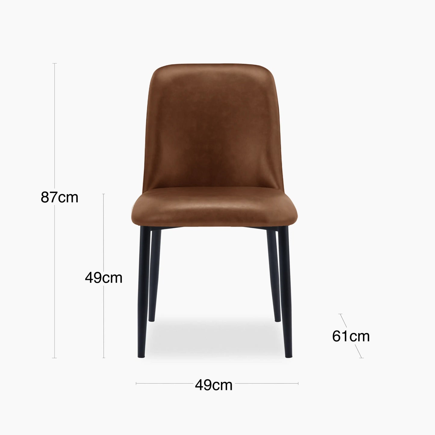 Amari Dining Chair | Vintage Tan Faux Leather & Black