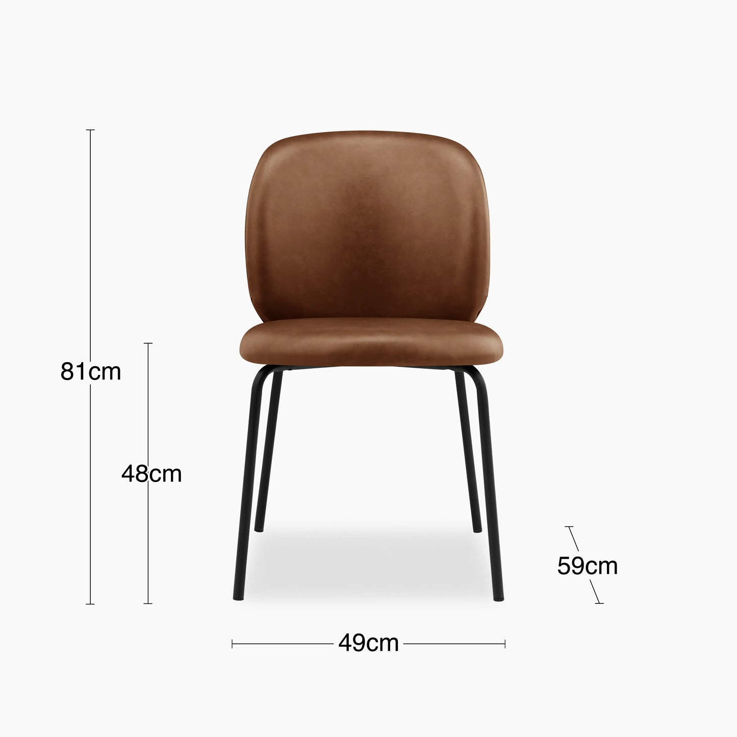 Harlow Dining Chair | Vintage Tan Faux Leather & Black