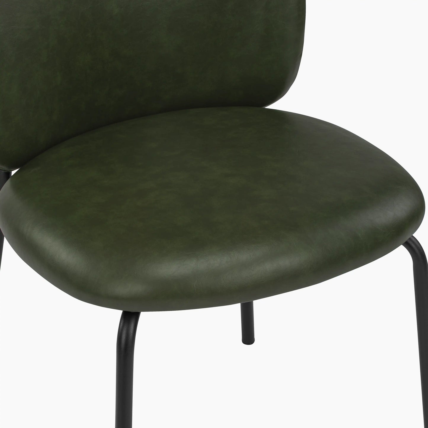 Harlow Dining Chair | Vintage Green Faux Leather & Black