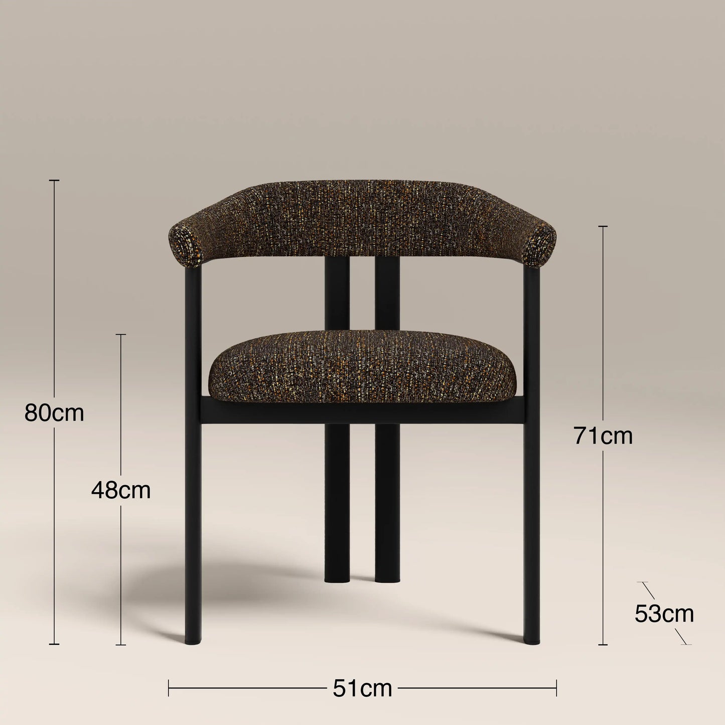 Arbor Carver Dining Chair | Speckled Espresso Boucle & Black