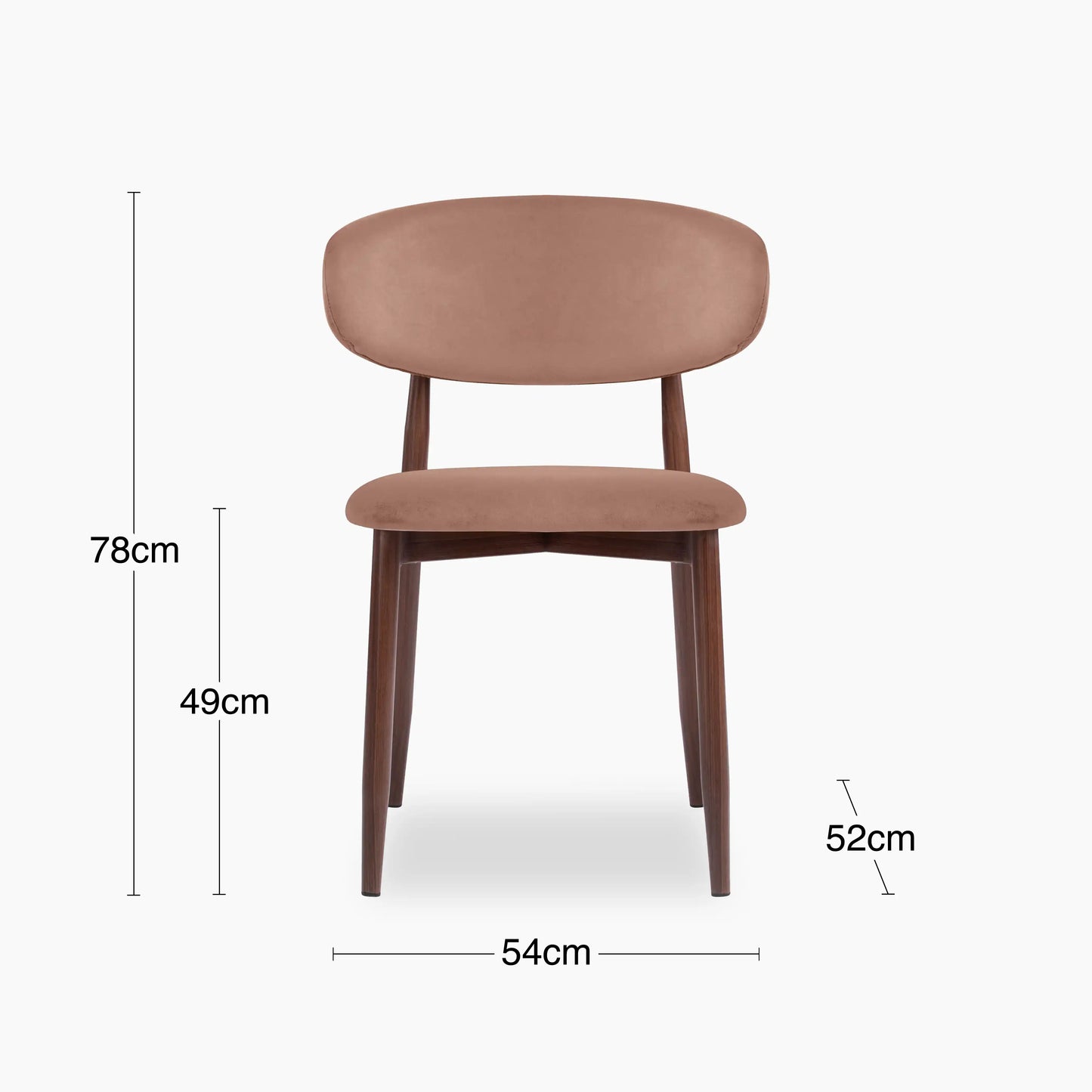 Halston Dining Chair | Blush Pink Sustainable Velvet & Walnut