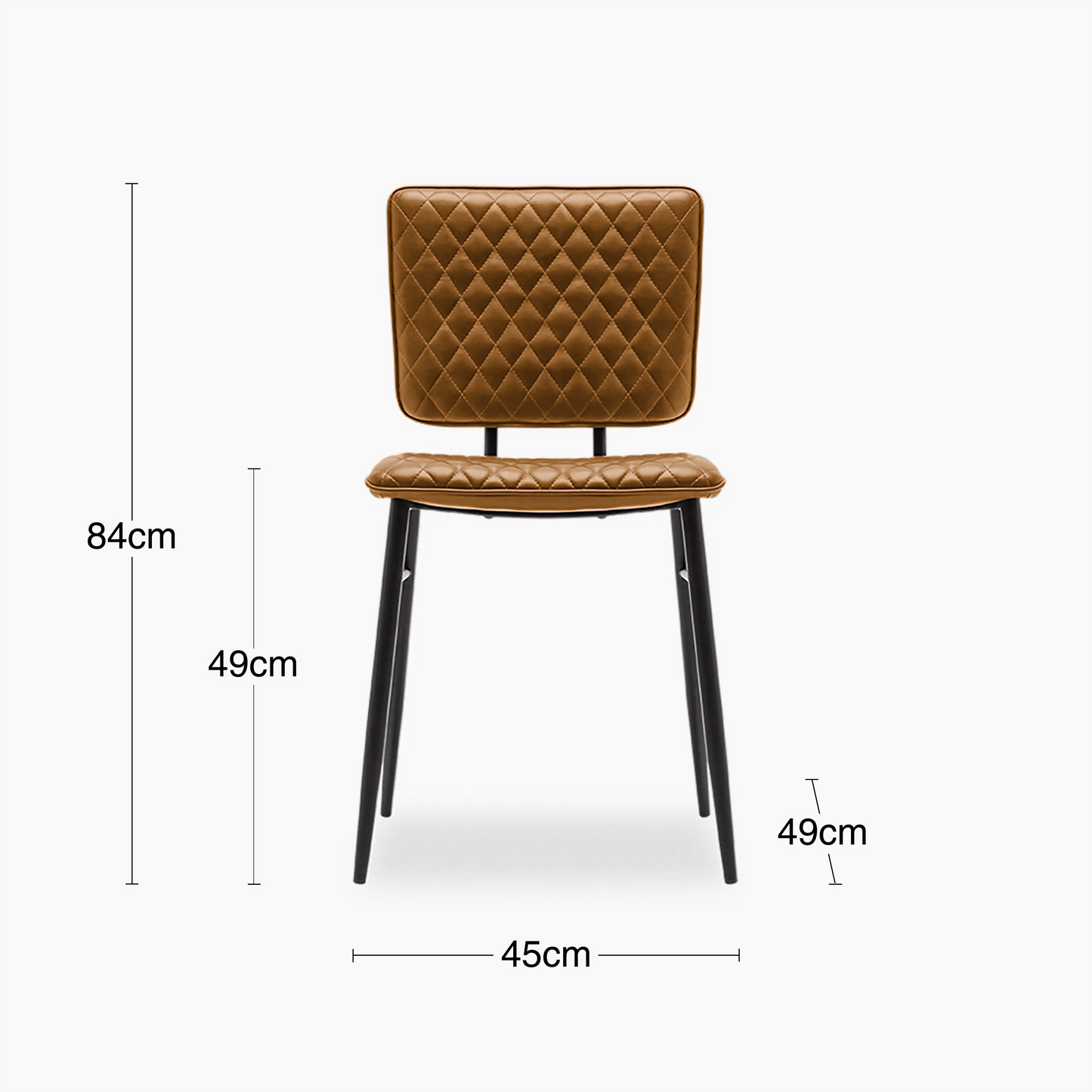 Elgin Dining Chair | Tan Faux Leather & Black