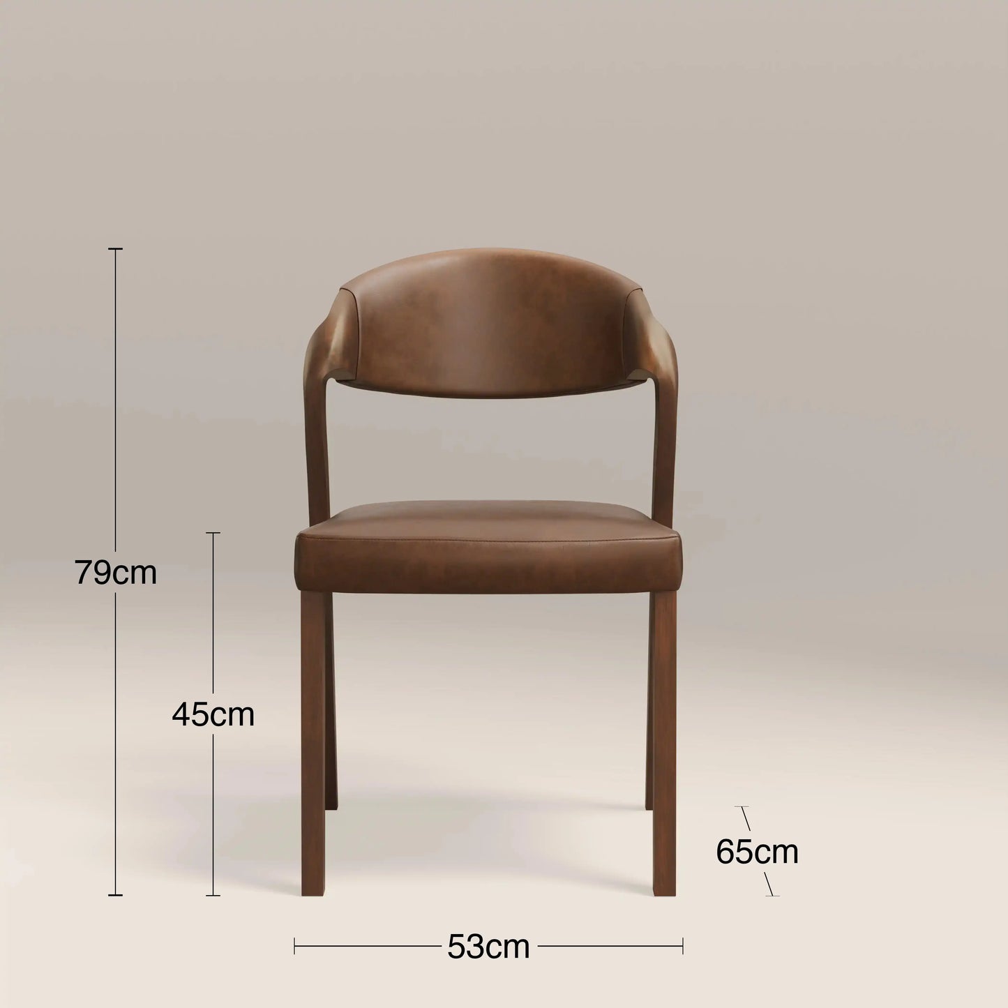 Kennedy Dining Chair | Vintage Tan Faux Leather & Walnut