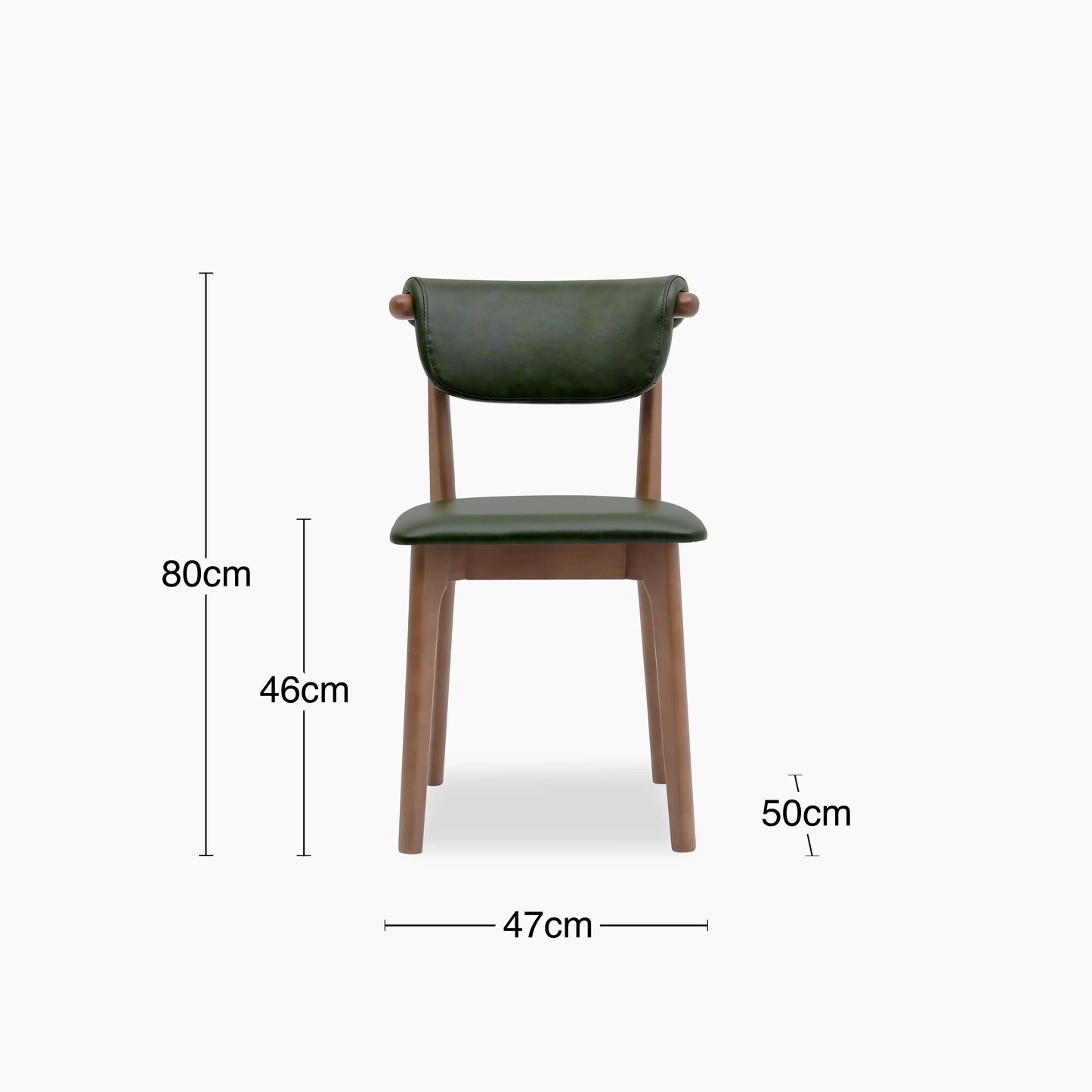Nobu Dining Chair | Vintage Green Faux Leather & Walnut
