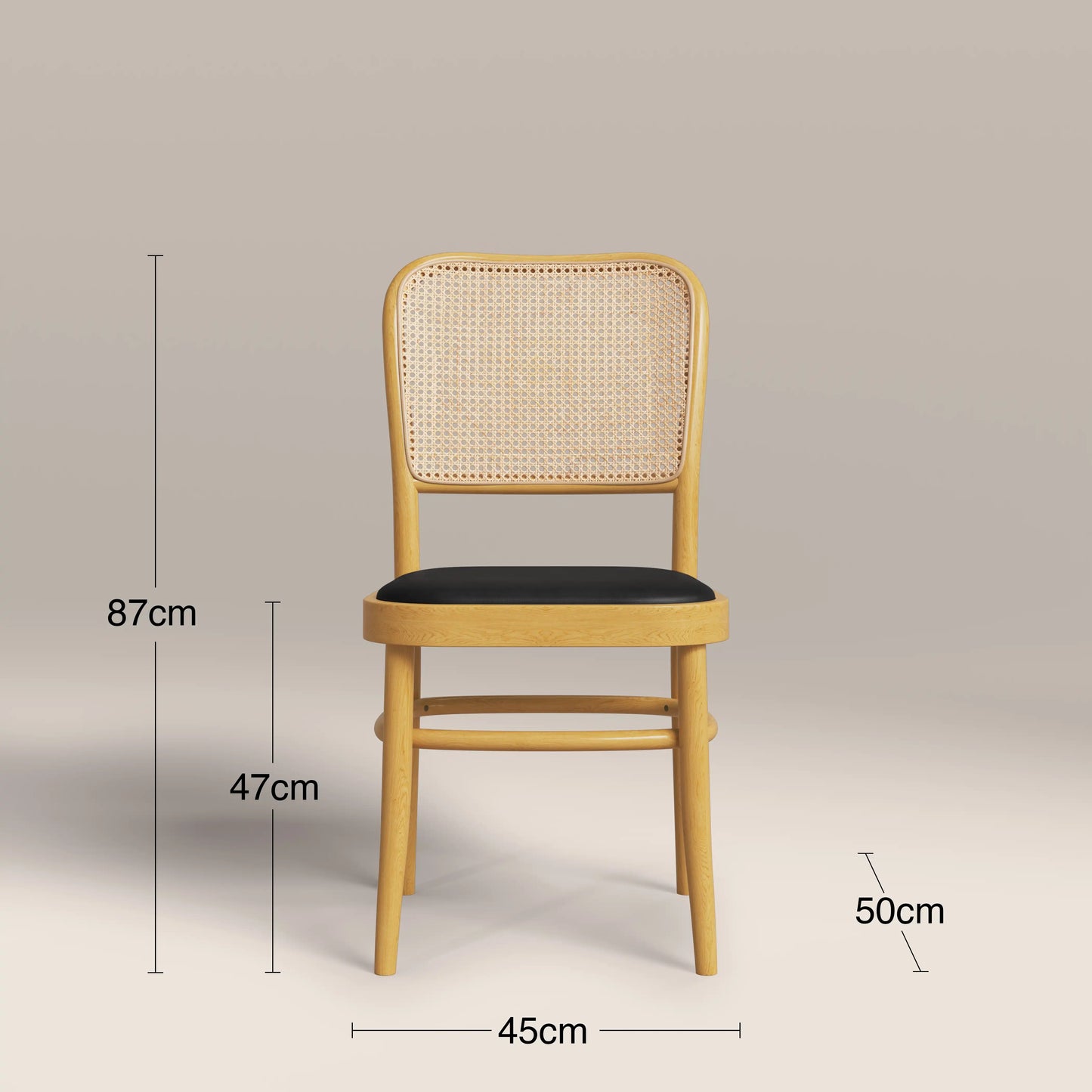 Bourne Wooden Dining Chair | Vintage Black Faux Leather & Oak