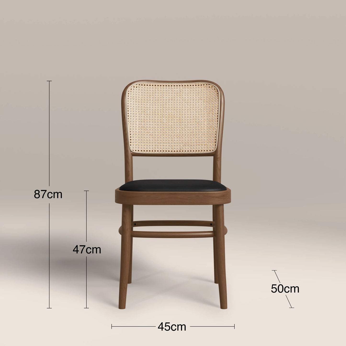 Bourne Wooden Dining Chair | Vintage Black Faux Leather & Walnut