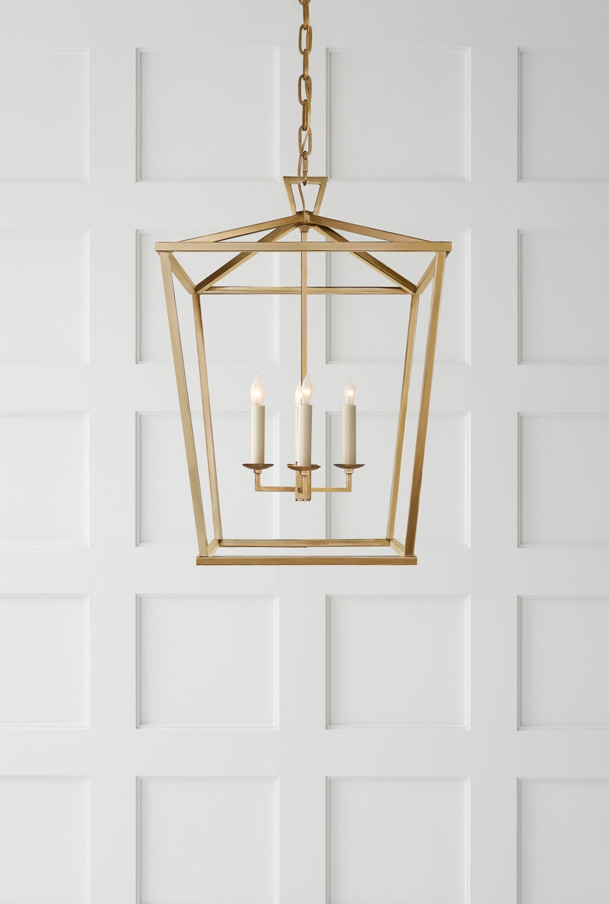 Darlana Medium Lantern - Antique- Burnished Brass
